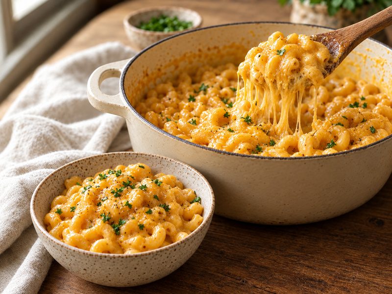 One-Pot Cheesy Pumpkin Mac