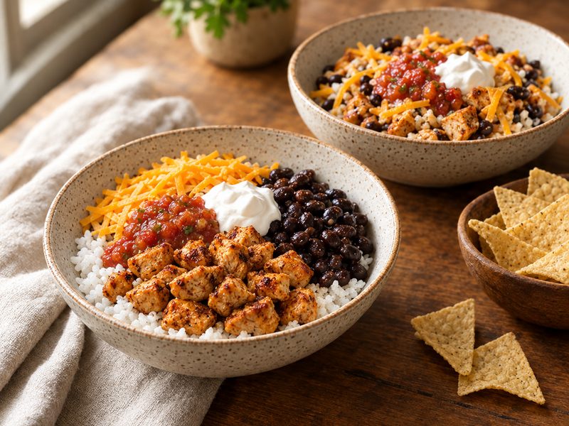 Chicken & Cheese Burrito Bowls