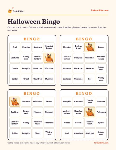 Halloween bingo cards preview