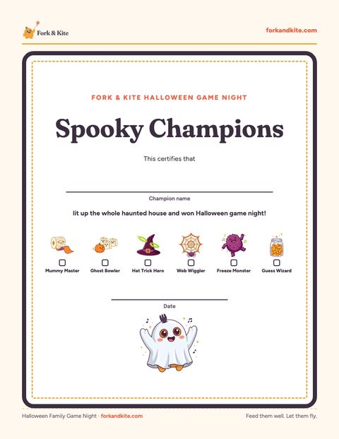 Spooky Champions certificate preview