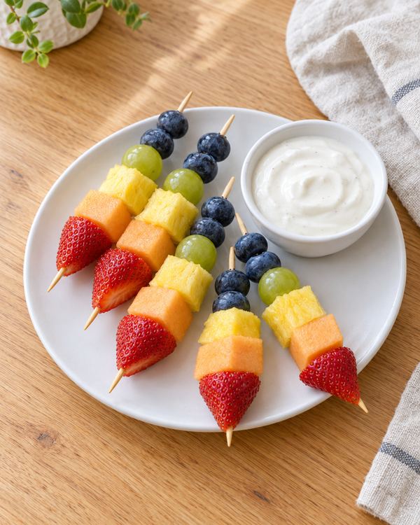 Rainbow Fruit Kebabs, an easy after-school snack