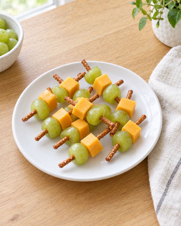 Pretzel Cheese Kebabs, an easy after-school snack