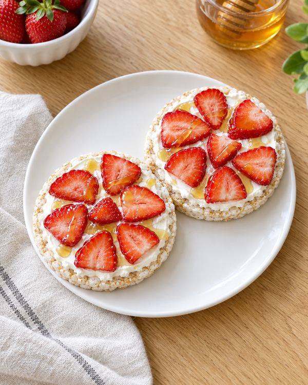 Strawberry Rice Cake Pizza, an easy after-school snack