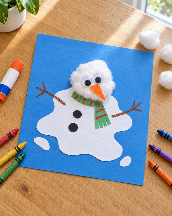 Melted Snowman: an easy Christmas craft for kids
