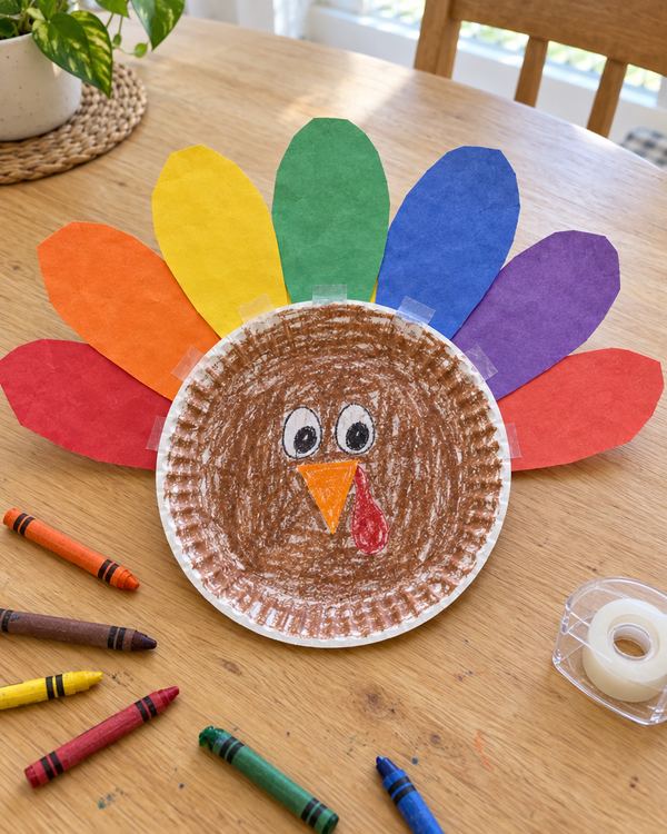 Paper Plate Turkey: an easy Thanksgiving craft for kids